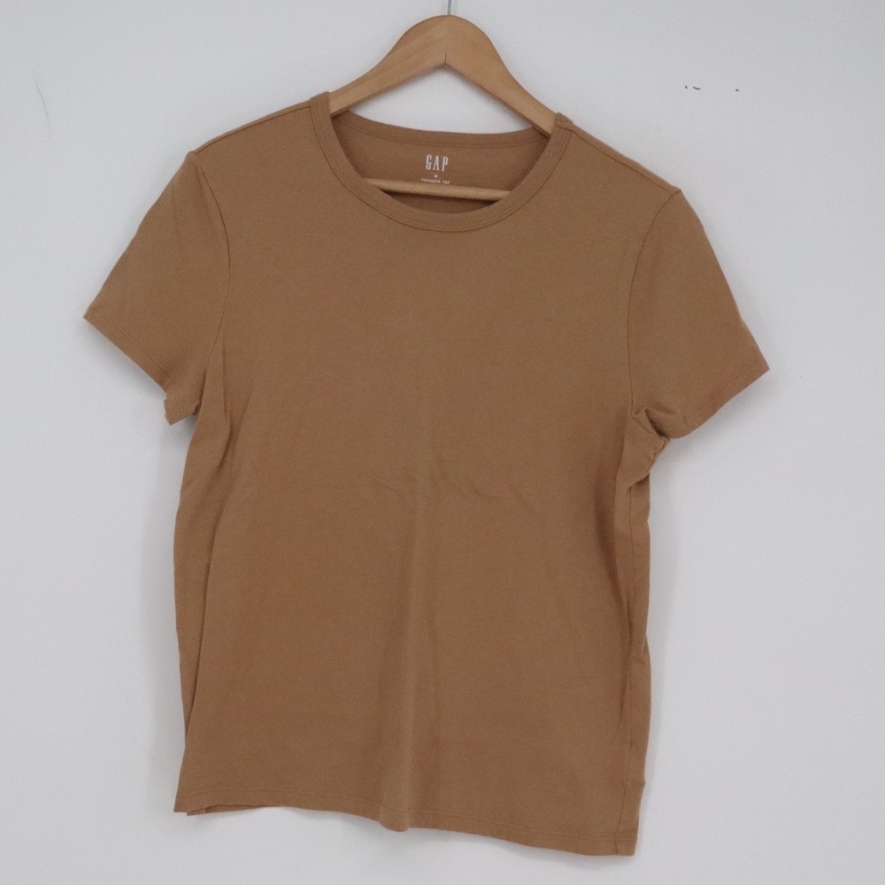GAP T-Shirt Womens M Favorite Tee Brown Short Sleeve Solid Excellent